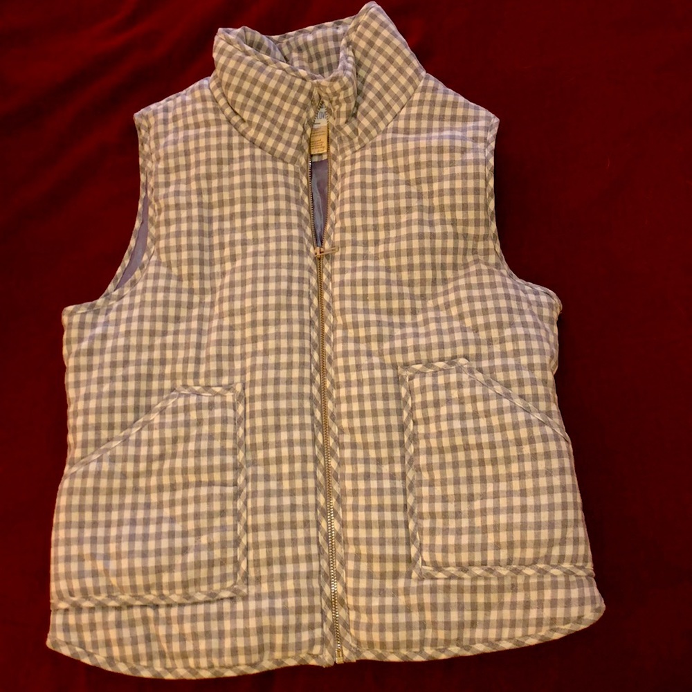 Gingham Vest Grey Size M-L